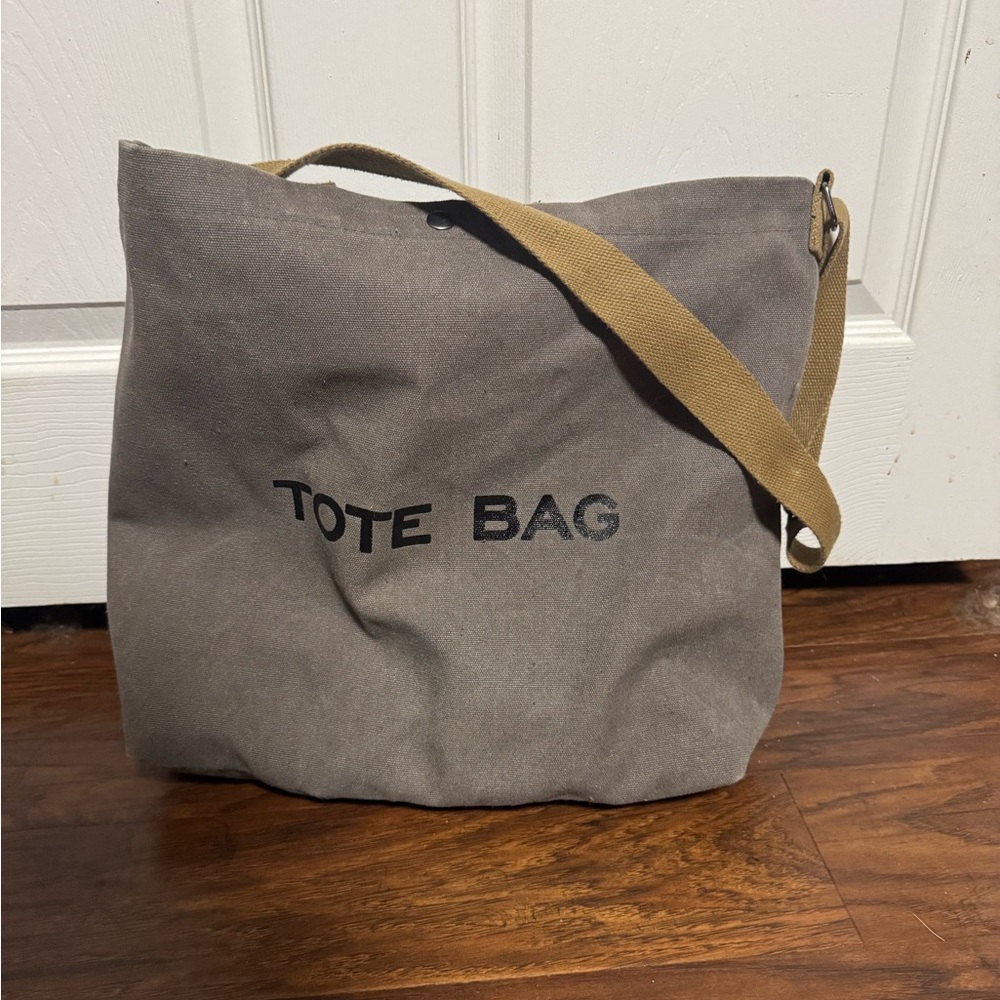Gray Canvas Tote Bag